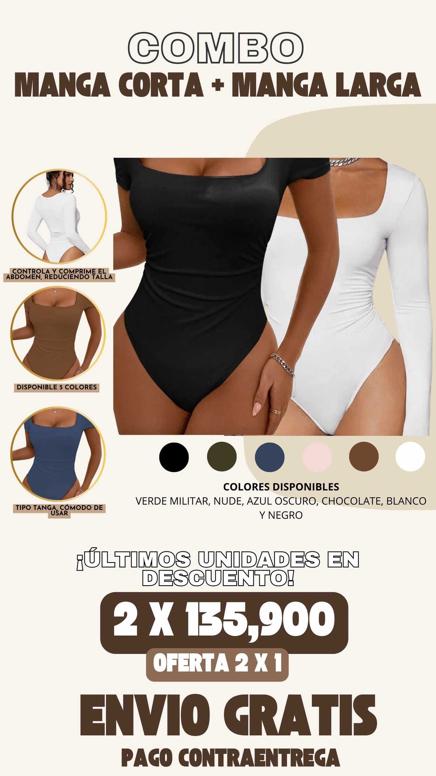 2 X 1 COMBO REDUCTOR : MANGA LARGA + MANGA CORTA