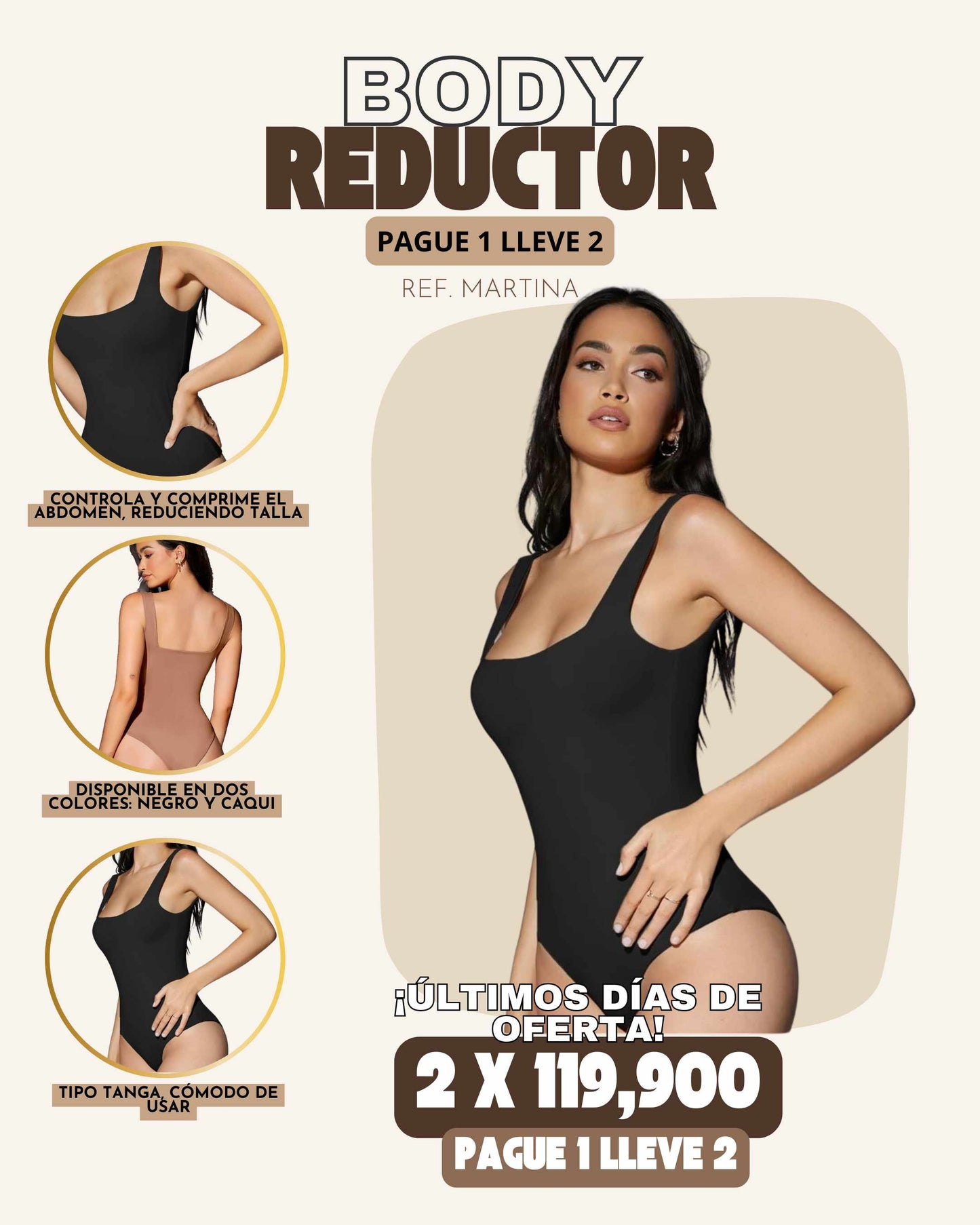 2 X 1 BODYS REDUCTORES REF. MARTINAⓇ