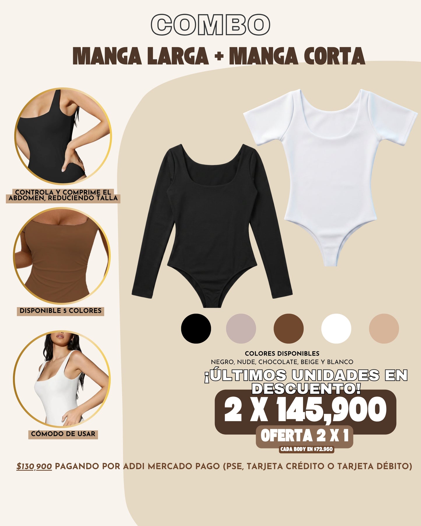 2 x 1 COMBO REDUCTOR: MANGA LARGA + MANGA CORTA