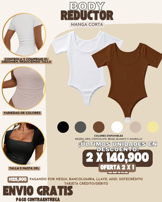 2 X 1 BODYS REDUCTORES MANGA CORTA