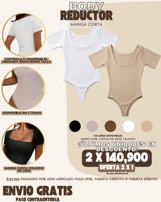 2 X 1 BODYS REDUCTORES MANGA CORTA