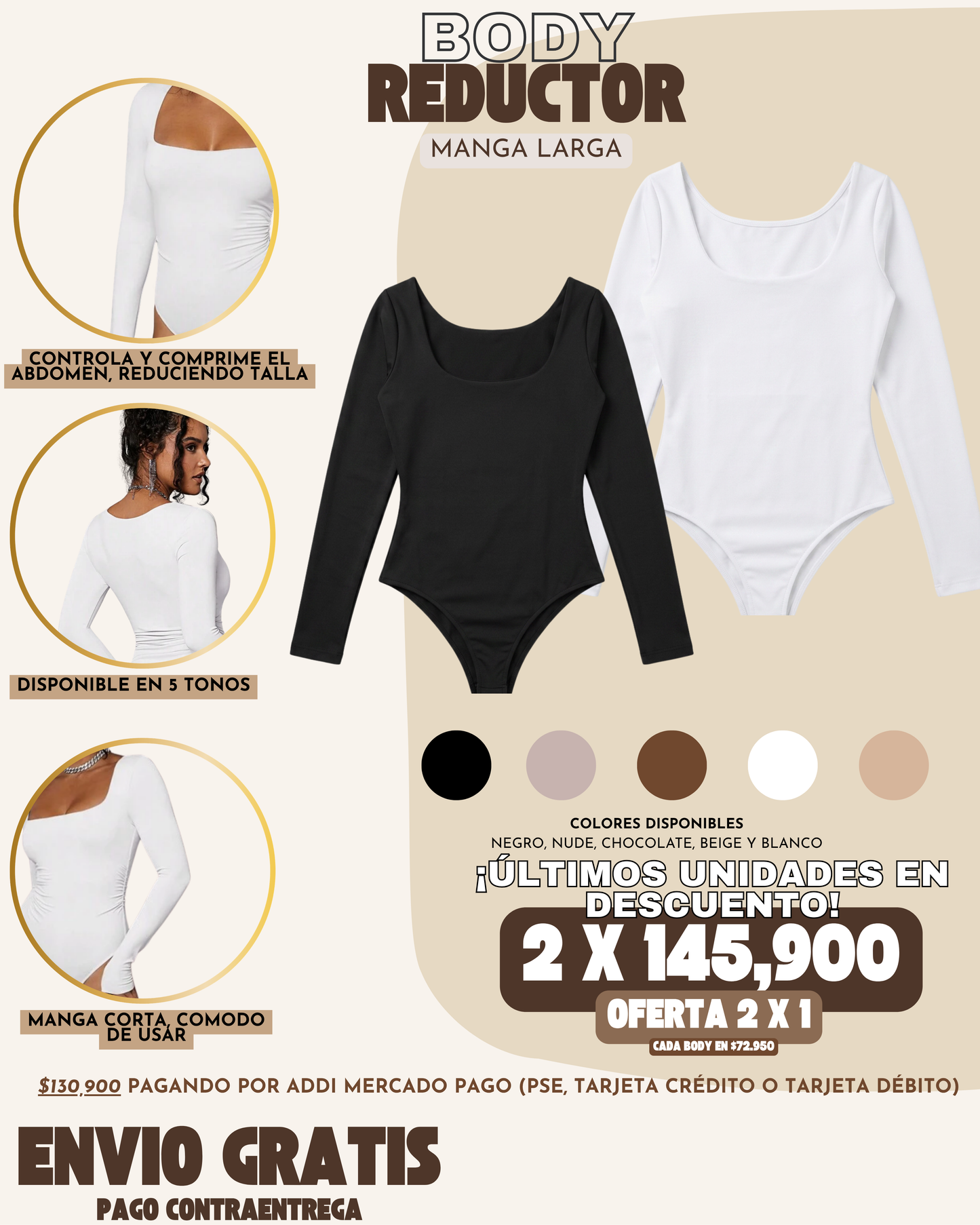 2 x 1 BODY REDUCTOR MANGA LARGAⓇ