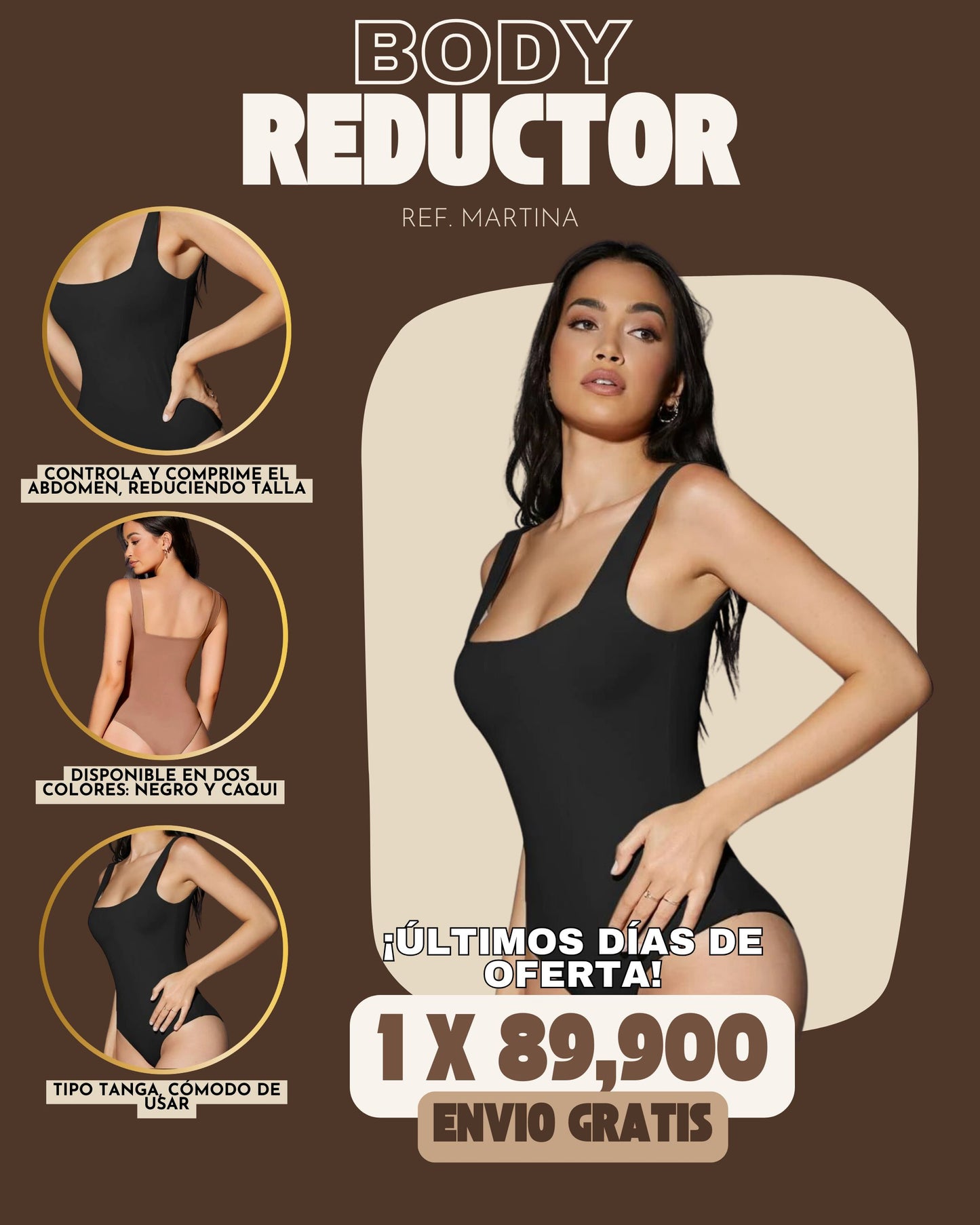 BODY REDUCTOR (1 UND) | REF. MARTINA | CAQUI O NEGRO