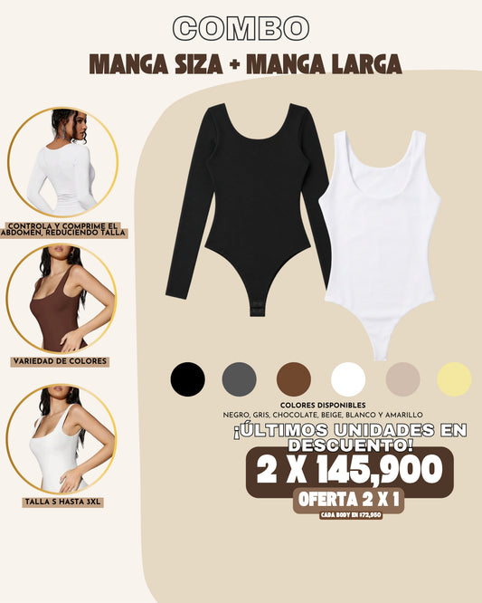 PACK X 2 COMBO REDUCTOR: MANGA LARGA + MANGA SIZA