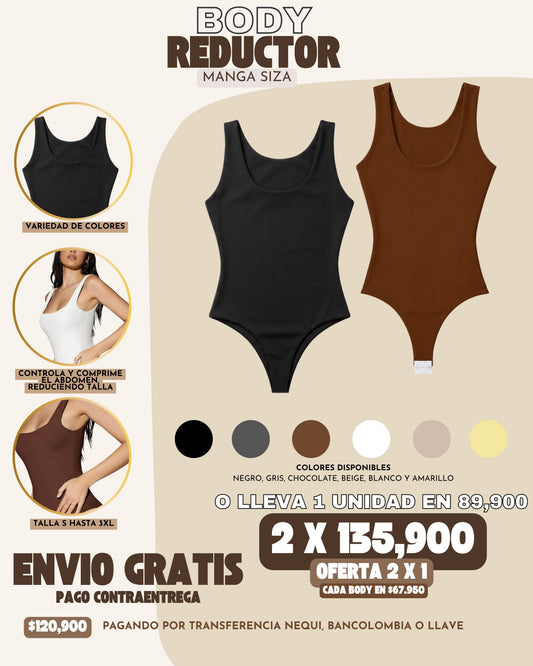 PACK X 2 BODYS REDUCTORES MANGA SIZA