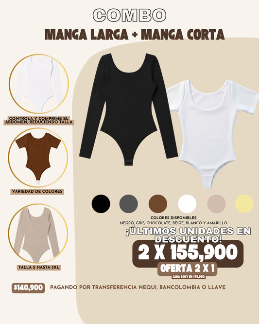 PACK X 2 COMBO REDUCTOR: MANGA LARGA + MANGA CORTA