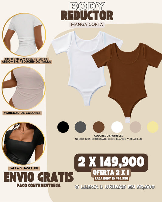 PACK X 2 BODYS REDUCTORES MANGA CORTA