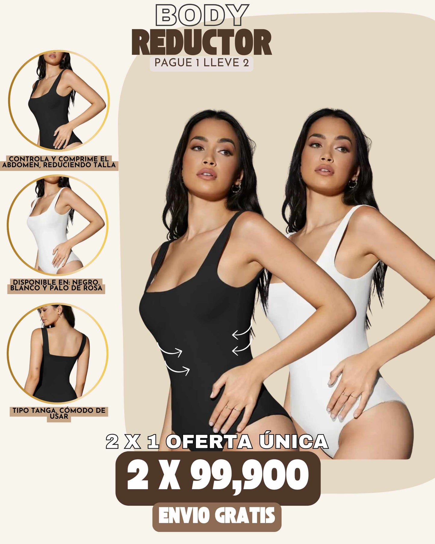 2 X 1 BODYS REDUCTORES REF. MARTINAⓇ