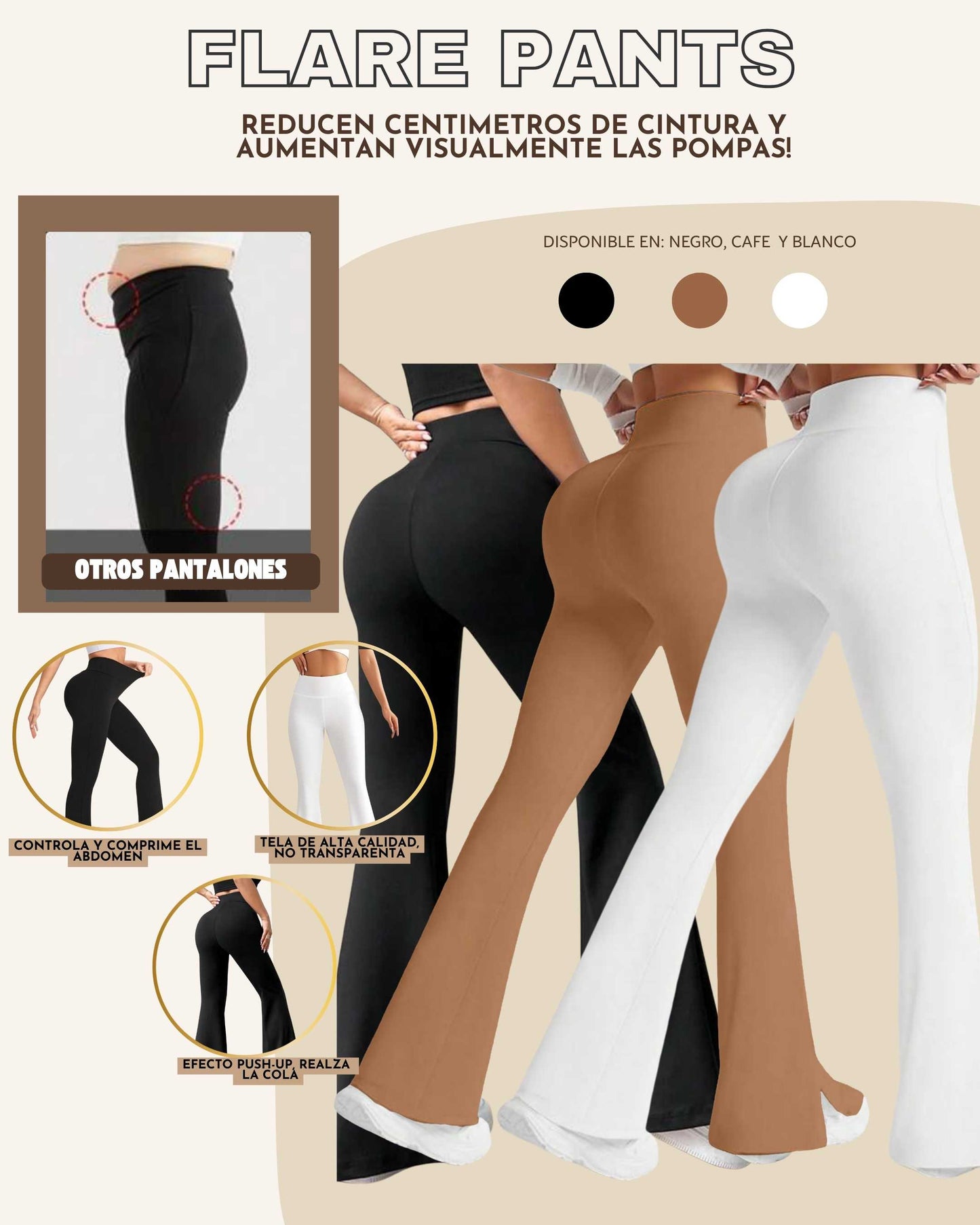 2 X 1 FLARE PANTS BOTA CAMPANA LEVANTA COLA & CONTROL ABDOMEN