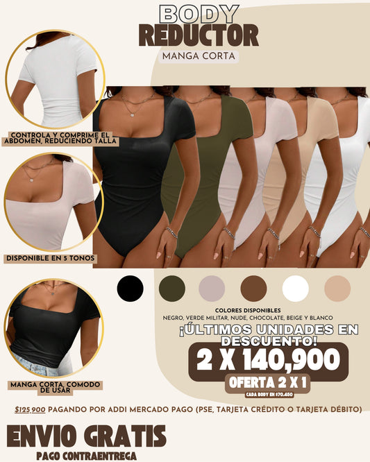 2 X 1 BODYS REDUCTORES MANGA CORTA