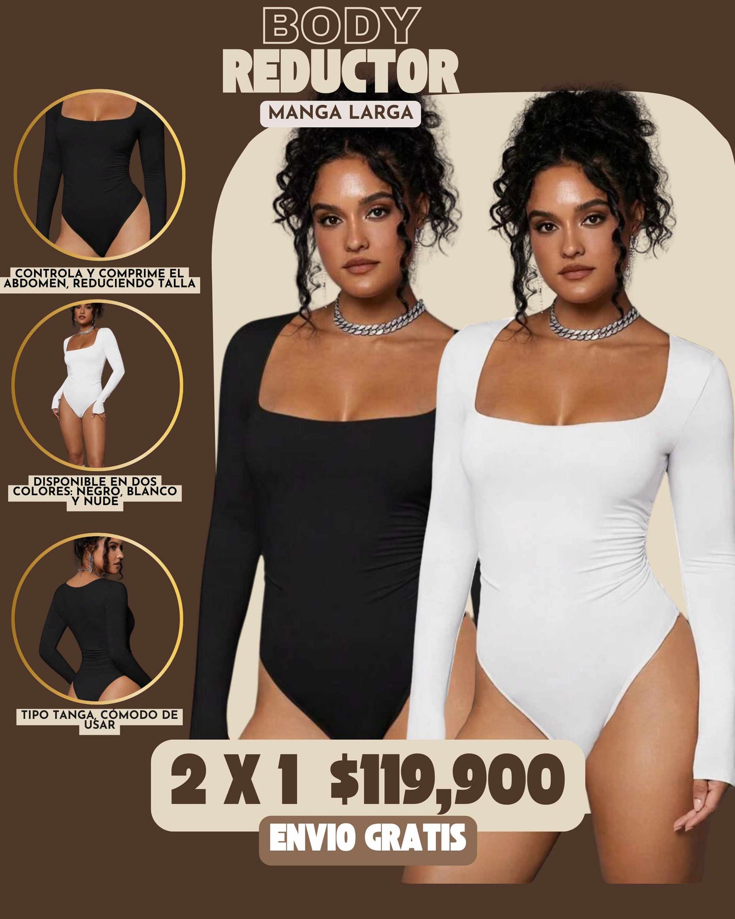 2 x 1 BODY REDUCTOR MANGA LARGAⓇ | Ref. Valentina